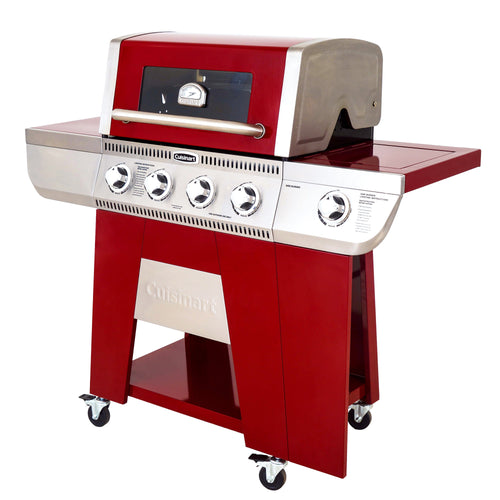 Cuisinart Red Four-Burner Propane Gas Grill with Side Burner - Inactive