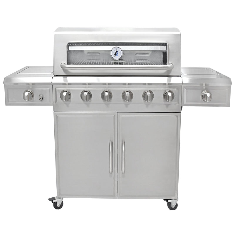 3 Embers® Six Burner Stainless Steel Dual Fuel Propane Gas Grill